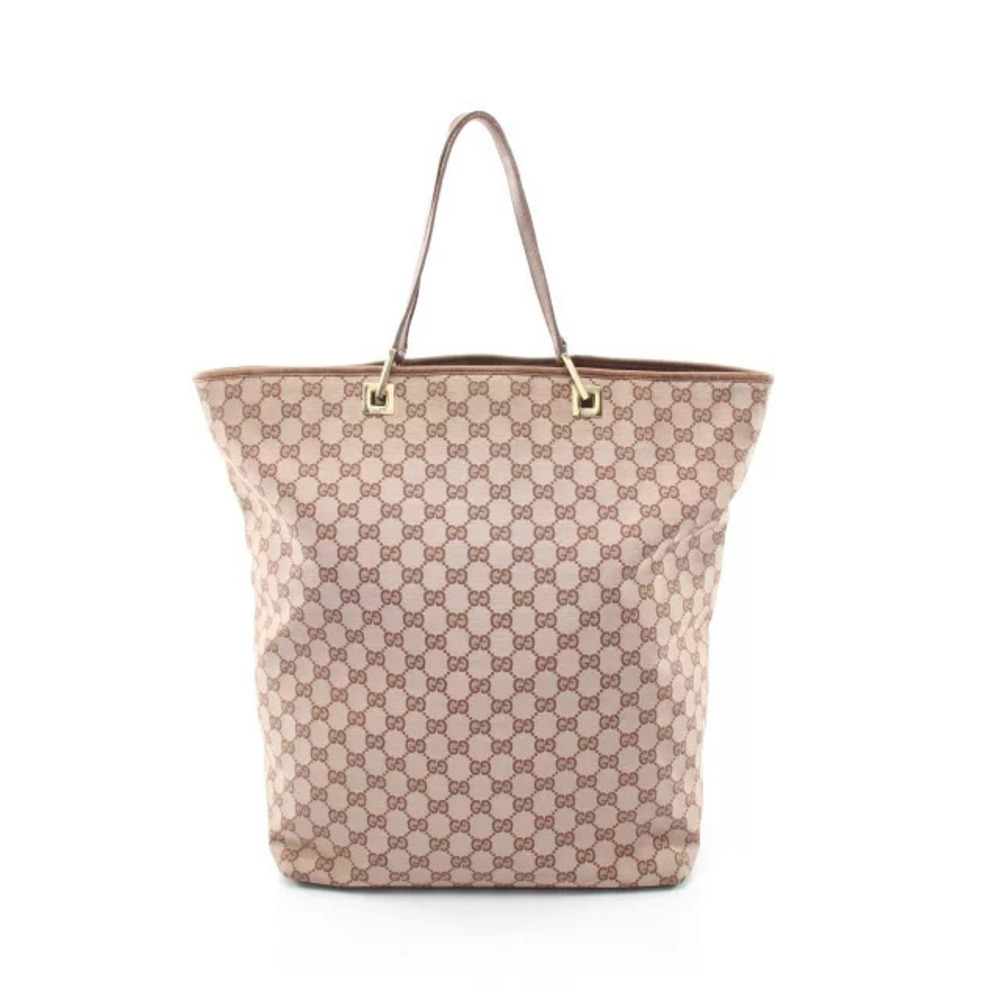 Gucci GG tote bag canvas leather brown Beige Cream
